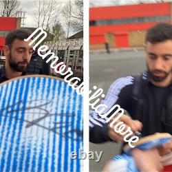 Hand signed Bruno Fernandes signed manchester united photo proof with COA