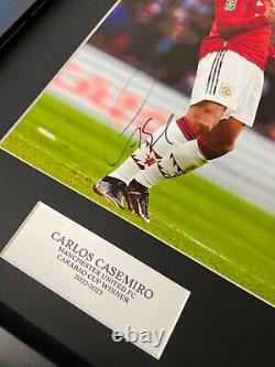 Hand signed casemiro 12x8 photo display manchester united with coa