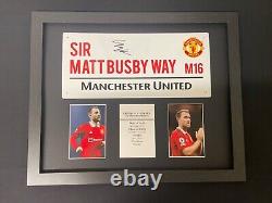 Hand signed christian eriksen road sign display manchester united with coa