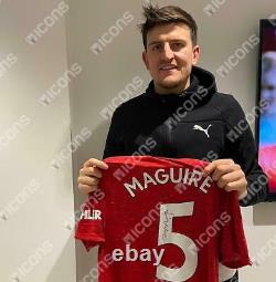 Harry Maguire Back Signed Manchester United 2020-21 Home Shirt With Fan Style Nu