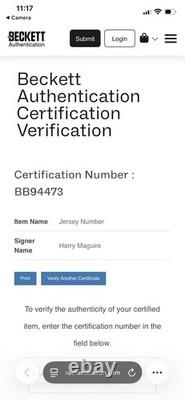 Harry Maguire Signed Shirt Jersey Manchester United Away Kit