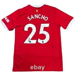 Jadon Sancho Signed Manchester United 2021-2022 Football Shirt