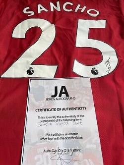 Jadon Sancho Signed Manchester United Shirt