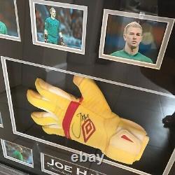 Joe Hart Signed Manchester City Glove- Possibly Match Worn Framed