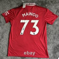 Kobbie Mainoo #73 Signed Manchester United Shirt with COA and Photo Proof