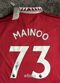 Kobbie Mainoo #73 Signed Manchester United Shirt with COA and Photo Proof