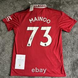 Kobbie Mainoo #73 Signed Manchester United Shirt with COA and Photo Proof