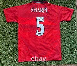 LEE SHARPE SIGNED Manchester United Shirt 1995-1996 COA