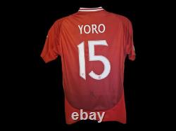 Leny Yoro Manchester United Signed 24/25 EL Football Shirt COA
