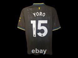 Leny Yoro Manchester United Signed 25/26 Away Football Shirt COA