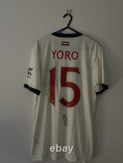Leny Yoro Signed Manchester United 24/25 Away Shirt With COA and Photo Proof
