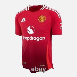 Leny Yoro Signed Manchester United Shirt 2024-25 Home 15