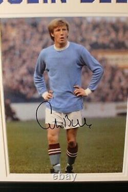 MANCHESTER CITY Colin Bell Framed SIGNED Autograph Photo Display COA Man City