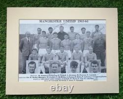 MANCHESTER UNITED 1963 SIGNED BY 15 INC SHAY BRENNAN HARRY GREGG ETC. 13 x 10