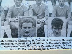 MANCHESTER UNITED 1963 SIGNED BY 15 INC SHAY BRENNAN HARRY GREGG ETC. 13 x 10