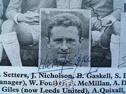 MANCHESTER UNITED 1963 SIGNED BY 15 INC SHAY BRENNAN HARRY GREGG ETC. 13 x 10