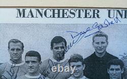 MANCHESTER UNITED 1963 SIGNED BY 15 INC SHAY BRENNAN HARRY GREGG ETC. 13 x 10