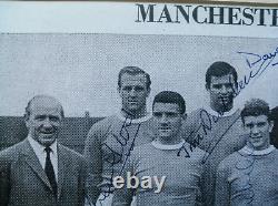 MANCHESTER UNITED 1963 SIGNED BY 15 INC SHAY BRENNAN HARRY GREGG ETC. 13 x 10