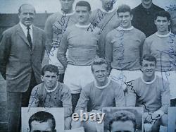 MANCHESTER UNITED 1963 SIGNED BY 15 INC SHAY BRENNAN HARRY GREGG ETC. 13 x 10