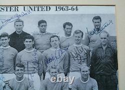 MANCHESTER UNITED 1963 SIGNED BY 15 INC SHAY BRENNAN HARRY GREGG ETC. 13 x 10