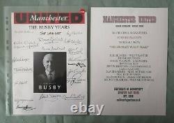 MANCHESTER UNITED A4 DISPLAY CONTAINING 19 MULTI PLAYERS SIGNATURES COA 50s-70s