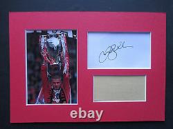 MANCHESTER UNITED DAVID BECKHAM GENUINE HAND SIGNED A4 MOUNTED CARD withPHOTO- COA