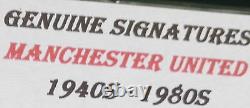 MANCHESTER UNITED FOOTBALLERS SIGNED DISPLAY x 23 LEGENDS 1940S TO 1980S COA