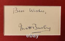 MANCHESTER UNITED SIGNED DISPLAY By Matt Busby In A4 Mount. Brilliant Rare 1958