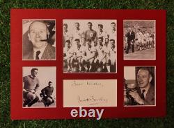 MANCHESTER UNITED SIGNED DISPLAY By Matt Busby In A4 Mount. Brilliant Rare 1958