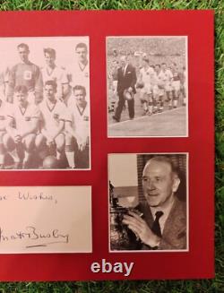 MANCHESTER UNITED SIGNED DISPLAY By Matt Busby In A4 Mount. Brilliant Rare 1958