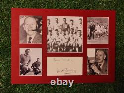 MANCHESTER UNITED SIGNED DISPLAY By Matt Busby In A4 Mount. Brilliant Rare 1958