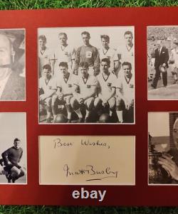MANCHESTER UNITED SIGNED DISPLAY By Matt Busby In A4 Mount. Brilliant Rare 1958