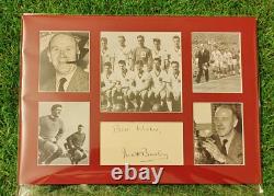 MANCHESTER UNITED SIGNED DISPLAY By Matt Busby In A4 Mount. Brilliant Rare 1958