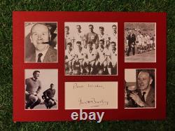 MANCHESTER UNITED SIGNED DISPLAY By Matt Busby In A4 Mount. Brilliant Rare 1958