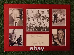 MANCHESTER UNITED SIGNED DISPLAY By Matt Busby In A4 Mount. Brilliant Rare 1958