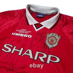 MANCHESTER UNITED UMBRO 1999 Champions League Winners Shirt Signed Autograph