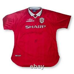 MANCHESTER UNITED UMBRO 1999 Champions League Winners Shirt Signed Autograph