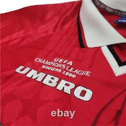 MANCHESTER UNITED UMBRO 1999 Champions League Winners Shirt Signed Autograph
