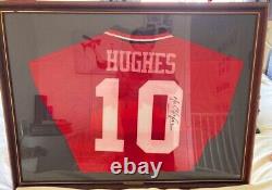 MARK HUGHES signed Manchester United shirt framed football MAN U official 90s uk