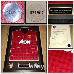 MUFC Certified Framed Ferguson's 2012-2013 Squad Signed Manchester United Shirt