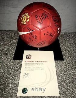MUFC Hologram COA 2012-2013 Manchester United Squad Signed Ball x16 Inc. Rooney