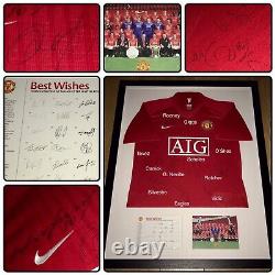 MUFC Issued Manchester United 2008 Champions League Winners Squad Signed Shirt