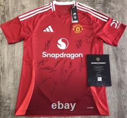 MUFC Numbered MU040916 COA Manchester United 2024/2025 Squad Signed Shirt