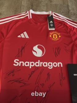 MUFC Numbered MU040916 COA Manchester United 2024/2025 Squad Signed Shirt