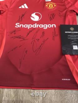 MUFC Numbered MU040916 COA Manchester United 2024/2025 Squad Signed Shirt