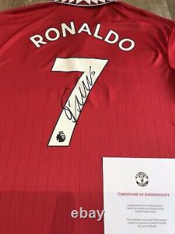 MUFC Official COA 36680 CRISTIANO RONALDO #7 Signed Manchester United Shirt