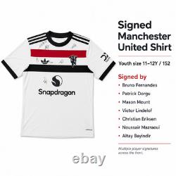 Man Utd 2024/25 Away Shirt Signed Bruno Fernandes Mount Eriksen Dorgu COA