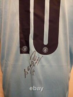 Manchester City Number 10 Home Man City Shirt Signed Sergio Kun Aguero