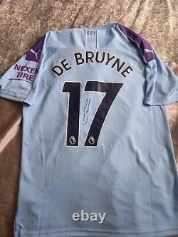 Manchester City Number 17 Home Shirt Signed Kevin De Bruyne
