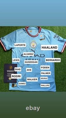 Manchester City Squad Signed Treble Winners 2022/23 Shirt with OFFICIAL CLUB COA